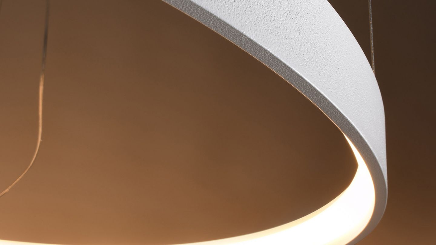 Suspension ronde blanche à Led 55 cm - 3000K - Rio Suspension ronde blanche à Led 55 cm - 3000K - Rio