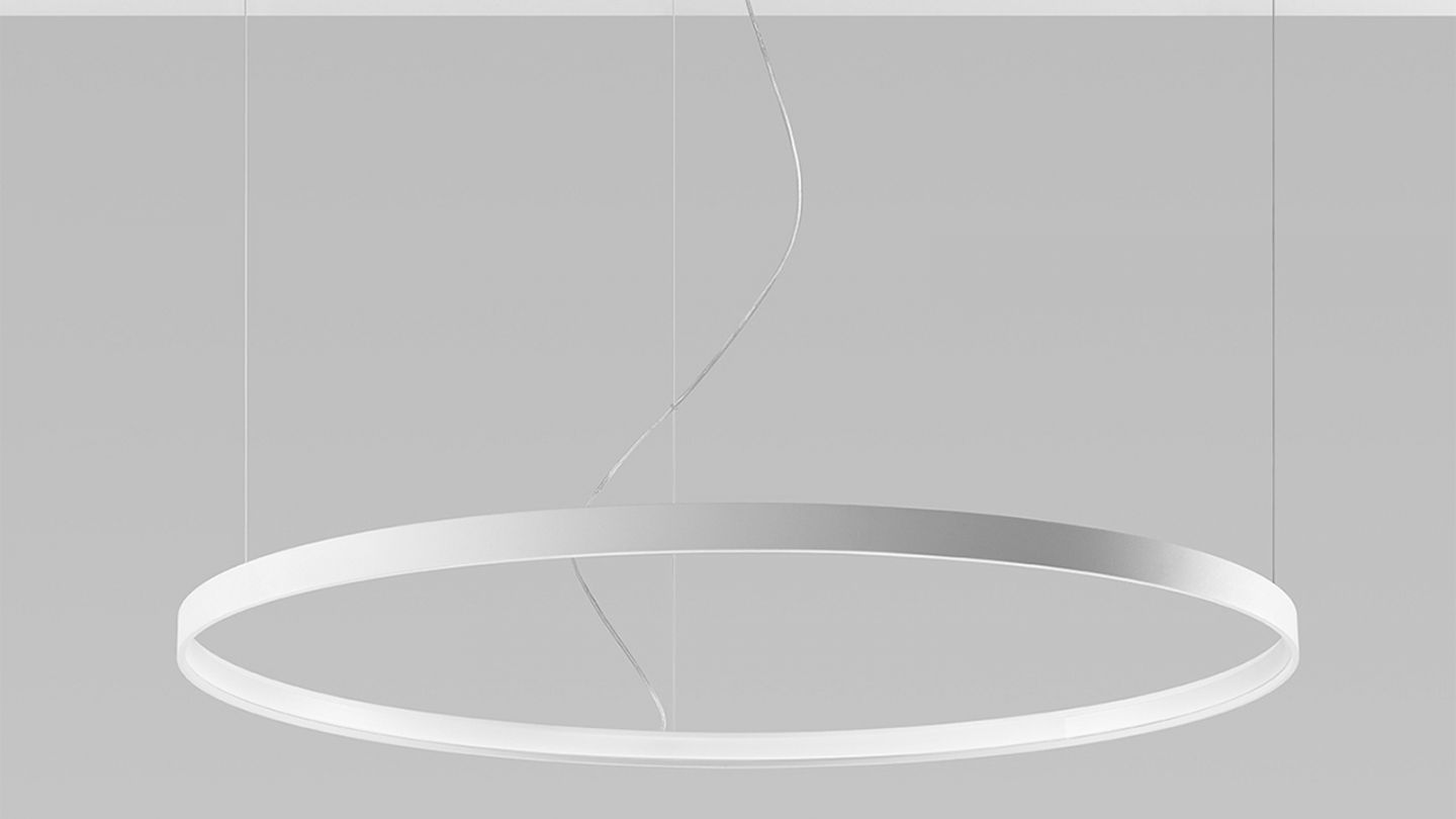Suspension ronde Blanche à Led 110 cm - 3000K - Rio Suspension ronde Blanche à Led 110 cm - 3000K - Rio