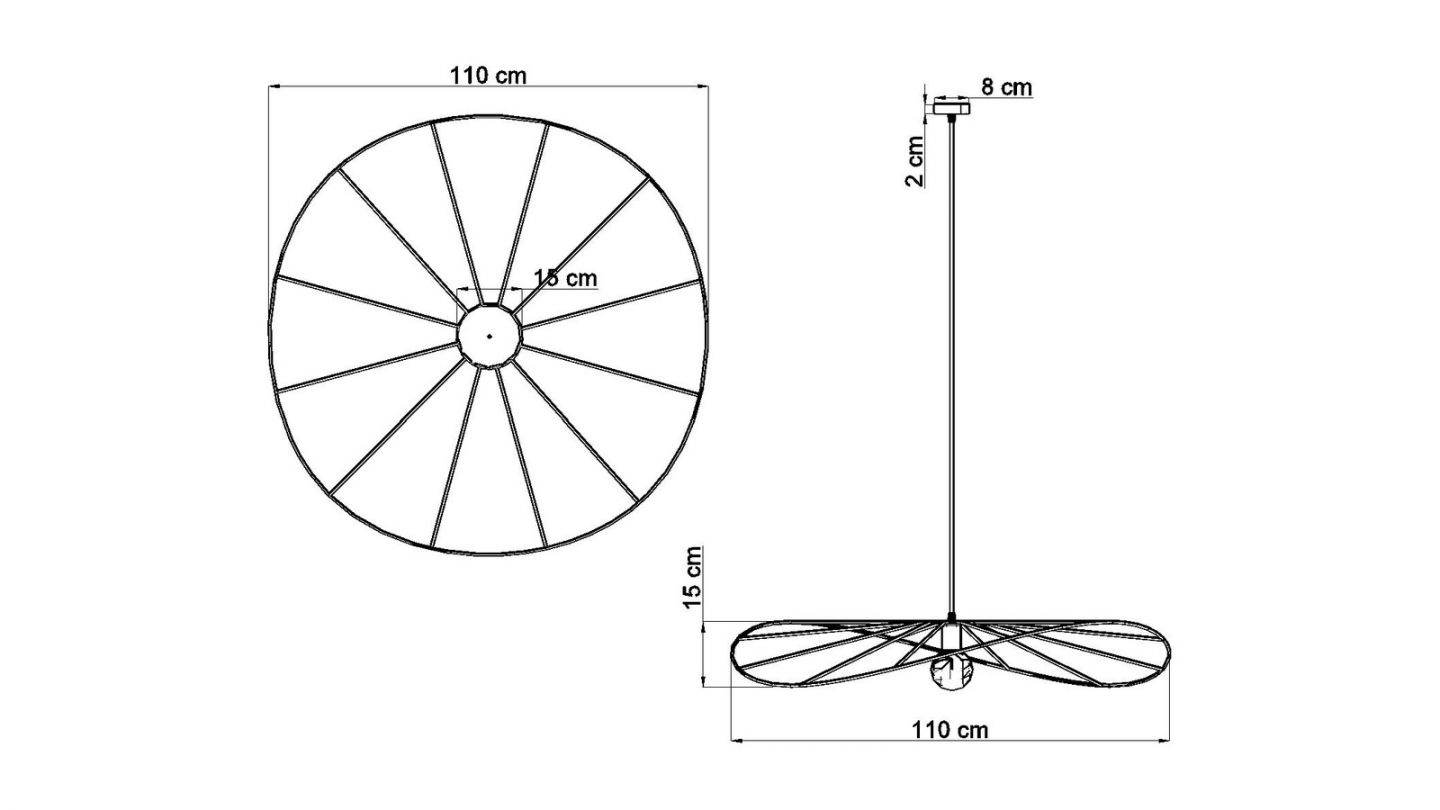 Suspension graphique en métal noir 110 cm - Eskola Suspension graphique en métal noir 110 cm - Eskola