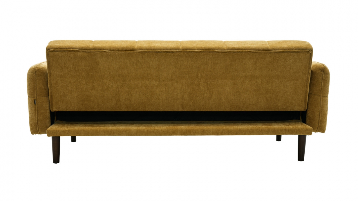 Canapé convertible 3 places en tissu chenille bronze - Pavia Canapé convertible 3 places en tissu chenille bronze - Pavia