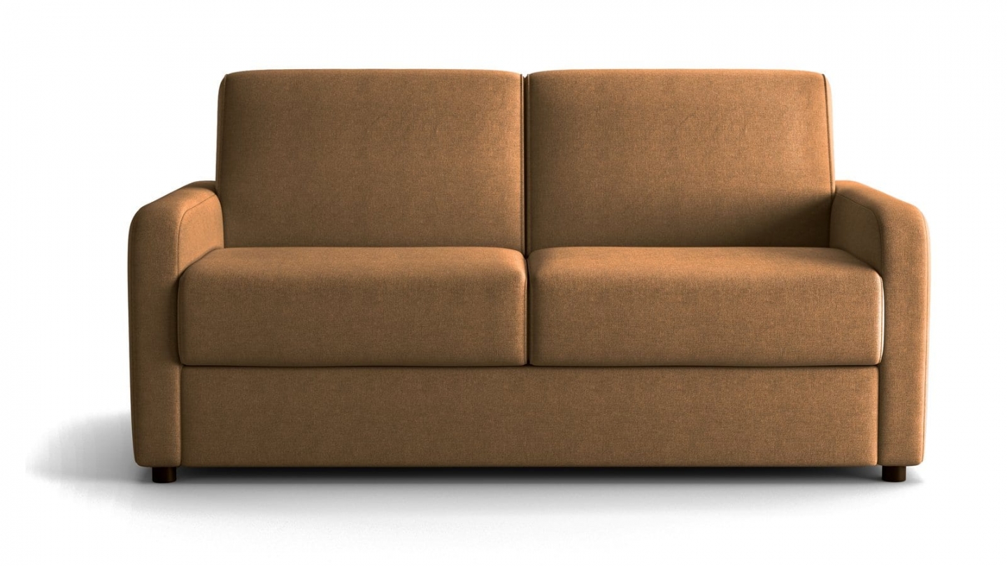 Canapé droit convertible 3 places en tissu chenille moka - ouverture express - Lumio Canapé droit convertible 3 places en tissu chenille moka - ouverture express - Lumio