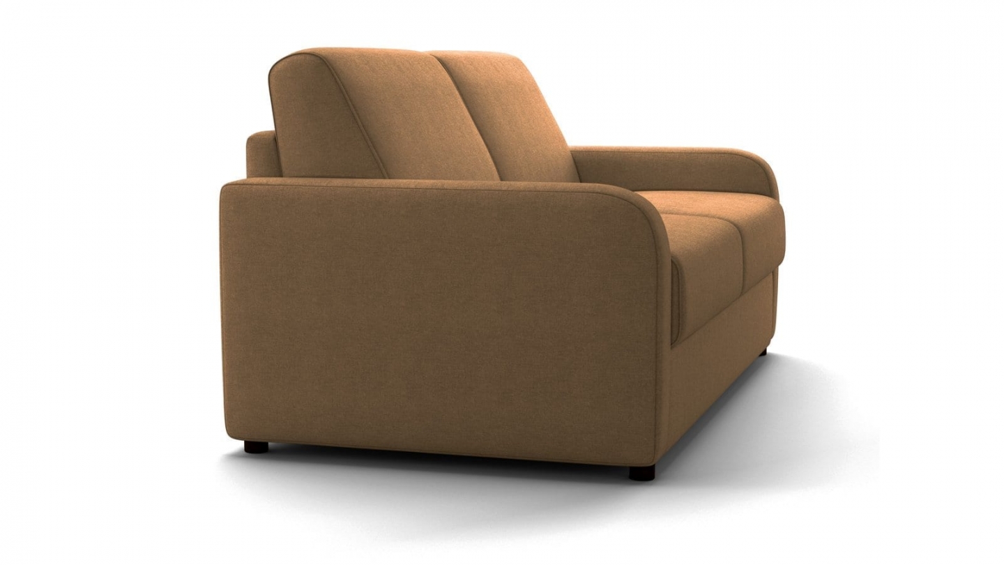 Canapé droit convertible 3 places en tissu chenille moka - ouverture express - Lumio Canapé droit convertible 3 places en tissu chenille moka - ouverture express - Lumio