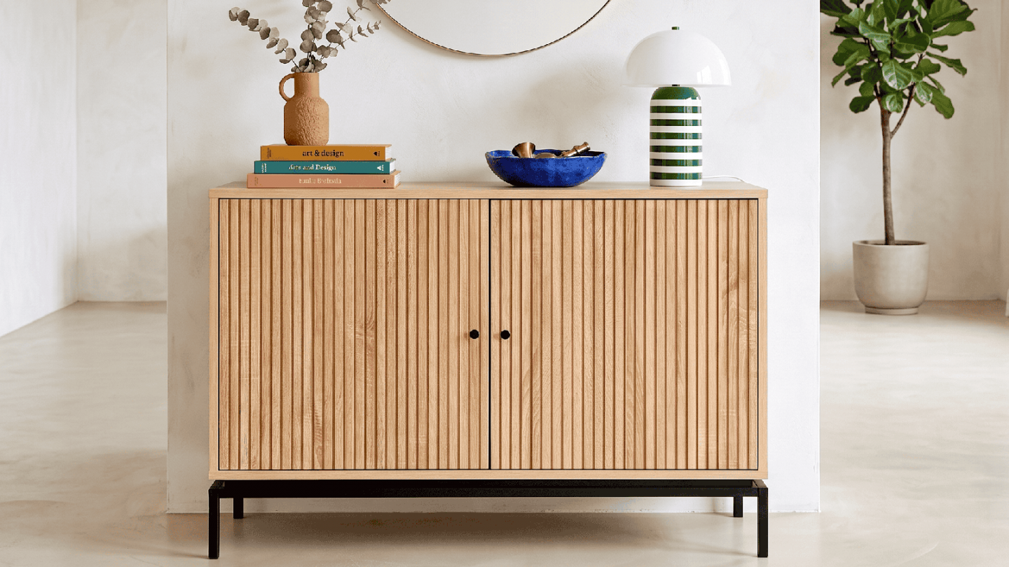 Buffet 2 portes effet bois 110 cm - Talia Buffet 2 portes effet bois 110 cm - Talia