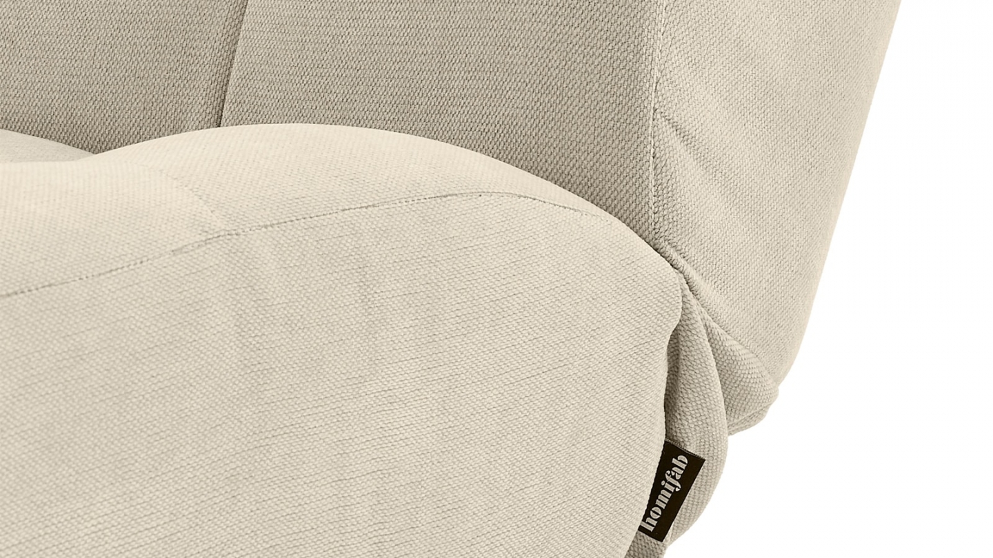 Canapé capitonné convertible 3 places en tissu chenille beige - Bumpy Canapé capitonné convertible 3 places en tissu chenille beige - Bumpy