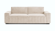 Canapé droit convertible 3 places en velours côtelé beige - Noma