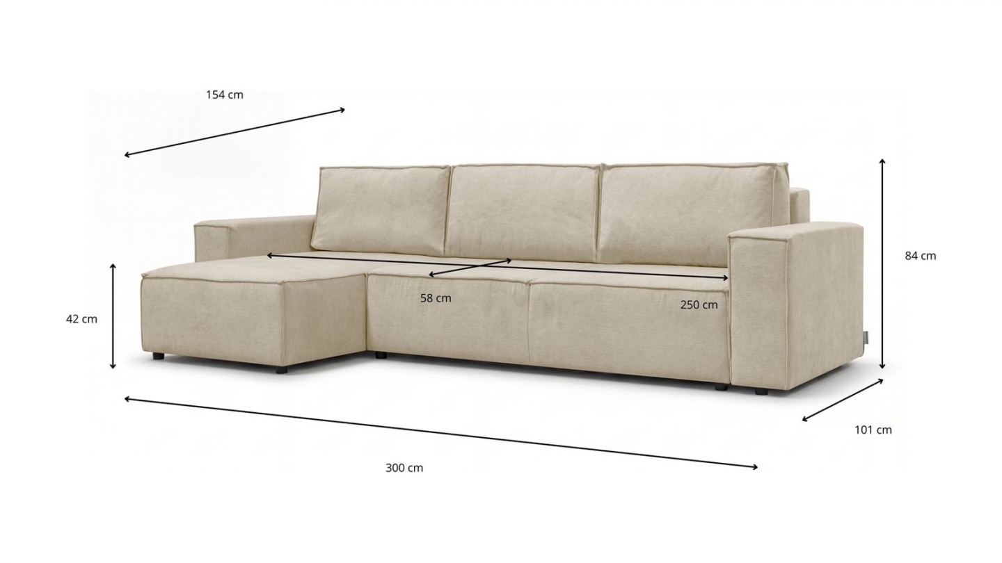 Canapé d'angle convertible réversible 5 places avec coffre de rangement en tissu chenille beige foncé - Harper Canapé d'angle convertible réversible 5 places avec coffre de rangement en tissu chenille beige foncé - Harper
