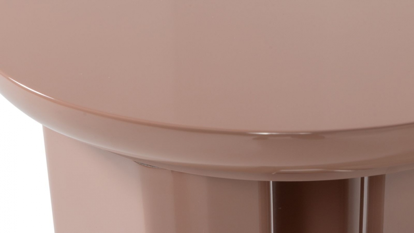 Table d'appoint ronde laquée vieux rose brillant Ø40 cm - Orivo Table d'appoint ronde laquée vieux rose brillant Ø40 cm - Orivo