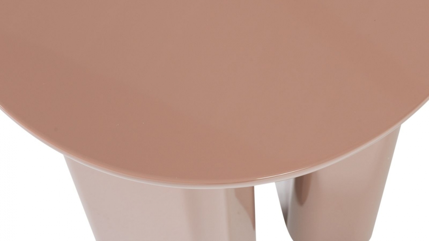 Table d'appoint ronde laquée vieux rose brillant Ø40 cm - Orivo Table d'appoint ronde laquée vieux rose brillant Ø40 cm - Orivo