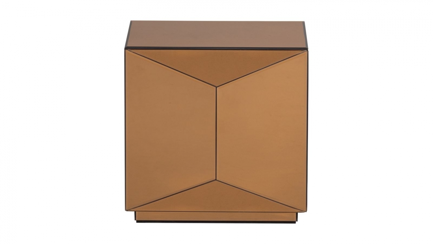 Table d'appoint géométrique effet miroir bronze brun 40 cm - Glintz Table d'appoint géométrique effet miroir bronze brun 40 cm - Glintz