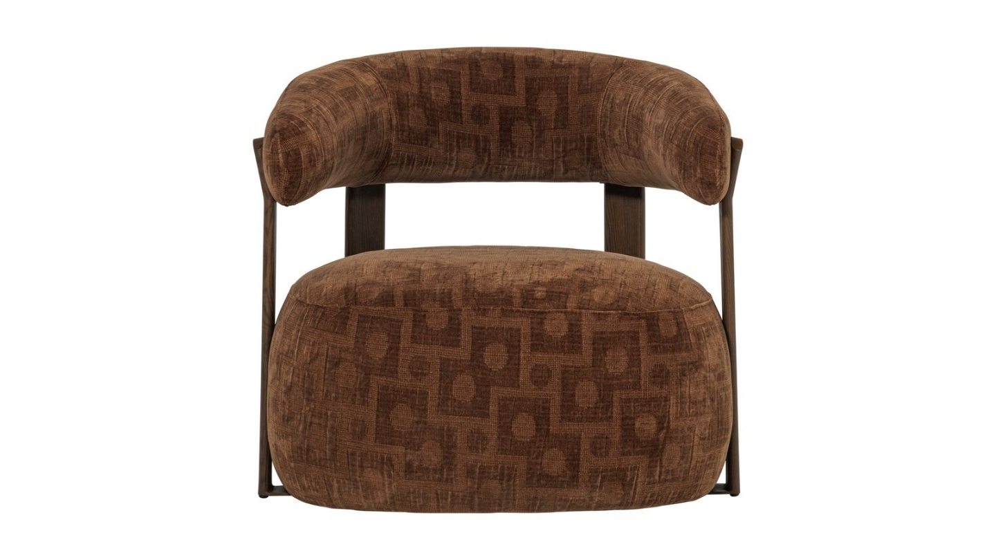 Fauteuil en tissu 3D à motifs géométriques brun - Foon Fauteuil en tissu 3D à motifs géométriques brun - Foon