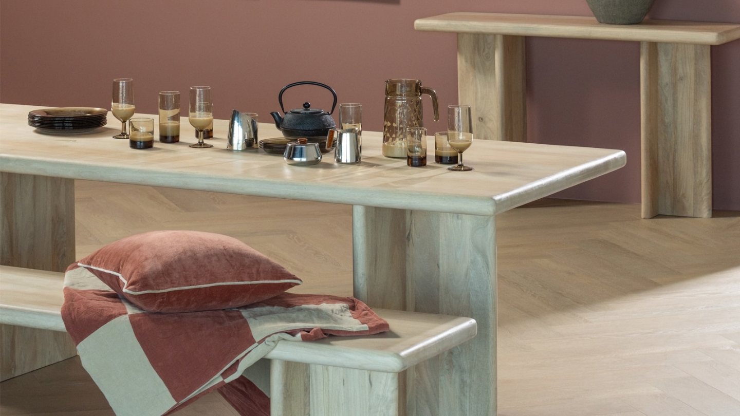 Table à manger rectangulaire en bois de manguier clair 220 cm - Ato Table à manger rectangulaire en bois de manguier clair 220 cm - Ato