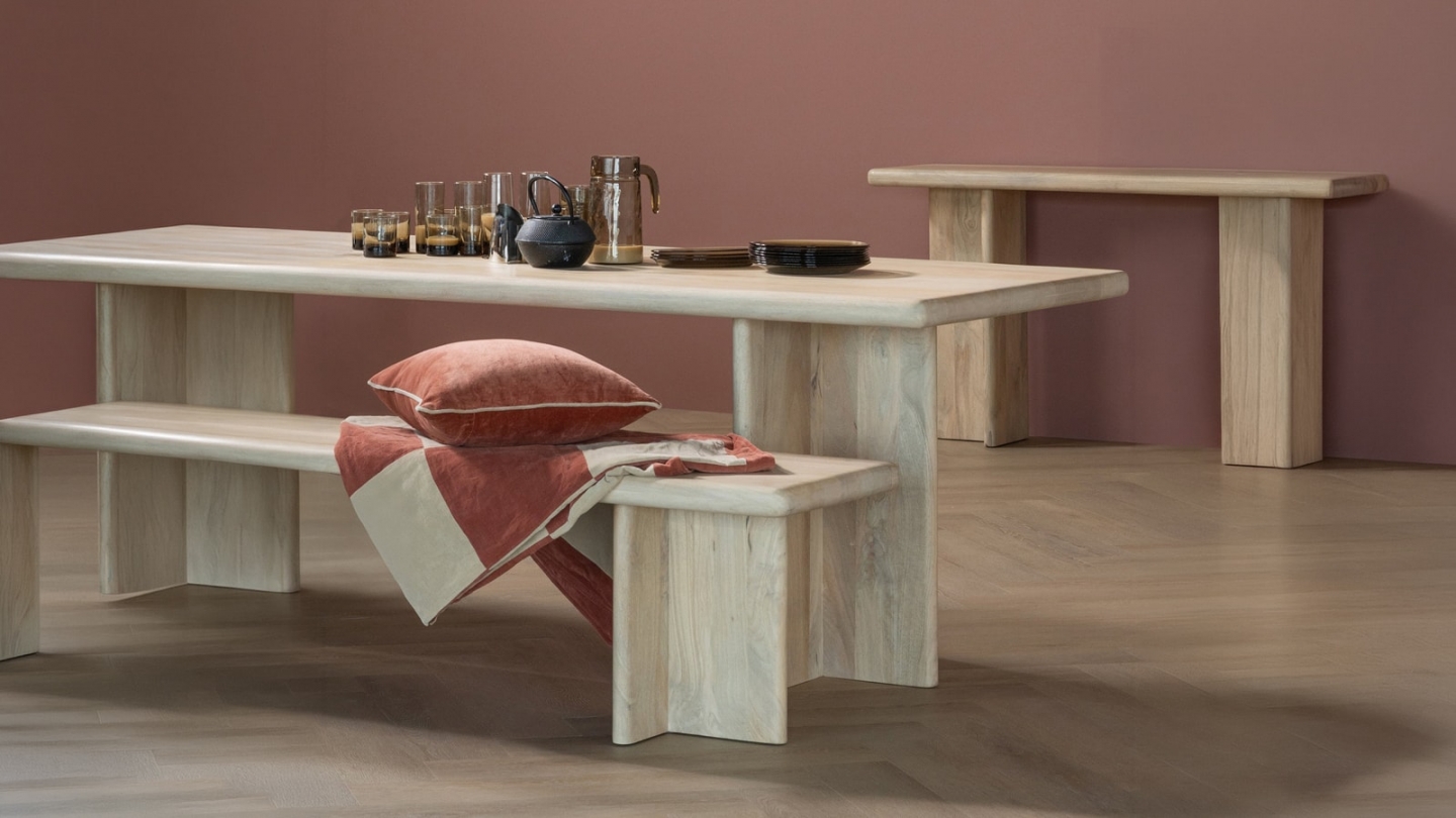 Table à manger rectangulaire en bois de manguier clair 180 cm - Ato Table à manger rectangulaire en bois de manguier clair 180 cm - Ato