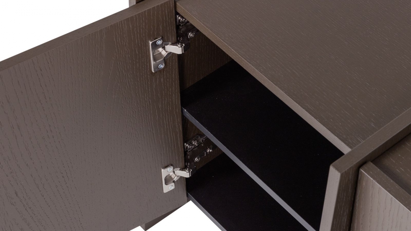 Meuble TV en placage frêne brun moyen 102 cm - Brock Meuble TV en placage frêne brun moyen 102 cm - Brock