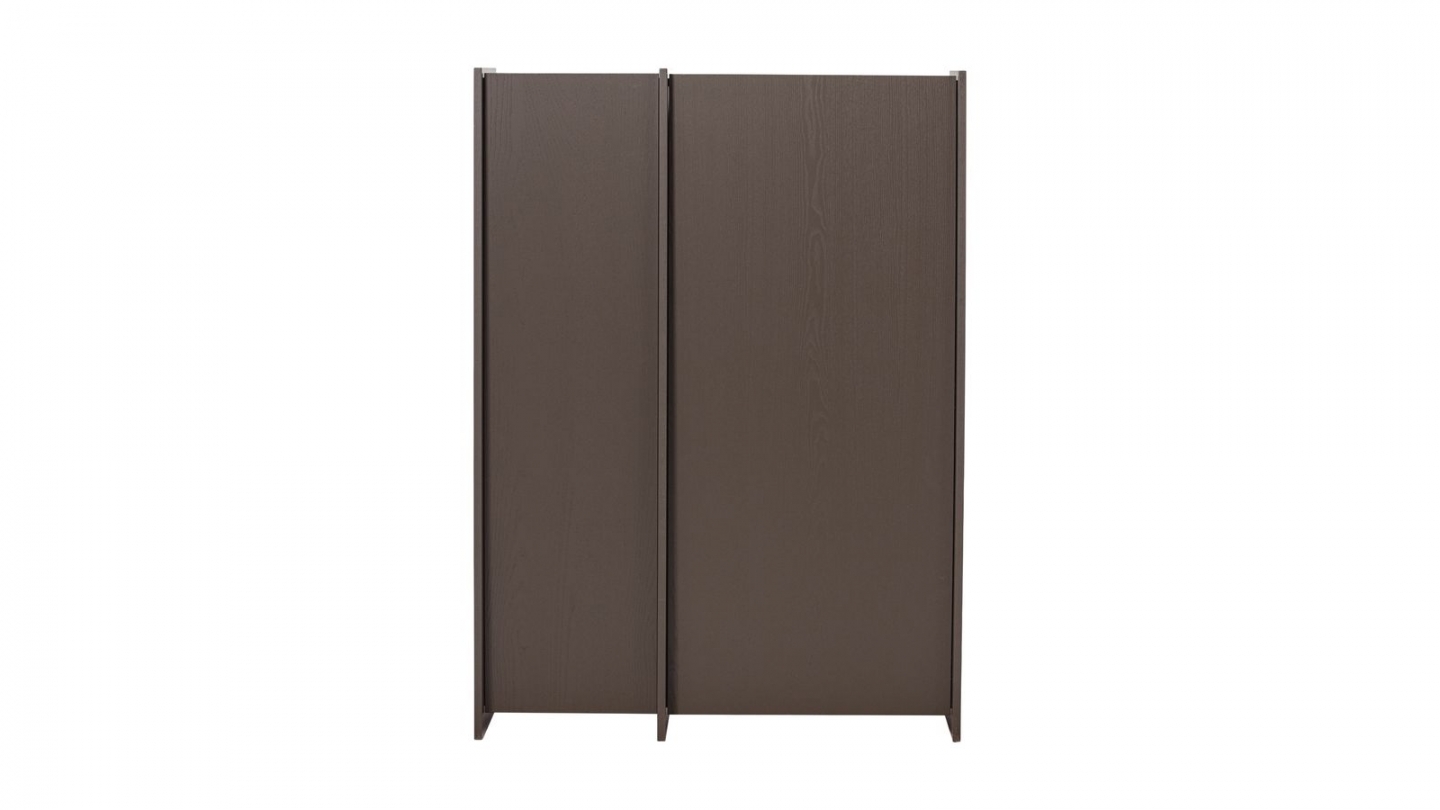 Buffet haut 2 portes en placage frêne brun moyen 102 cm - Brock Buffet haut 2 portes en placage frêne brun moyen 102 cm - Brock