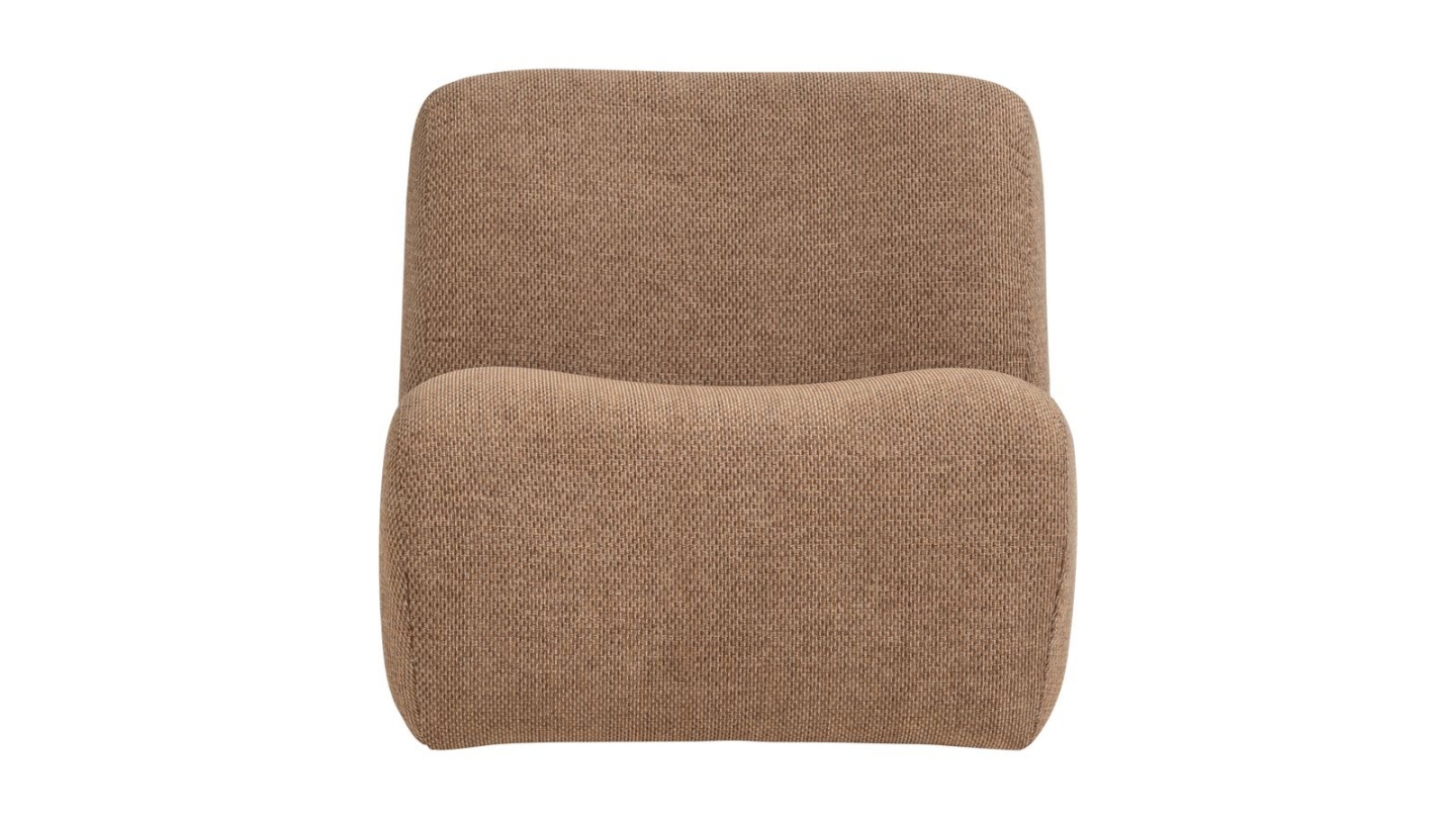 Fauteuil en tissu chenille chenille brun clair - Nomu Fauteuil en tissu chenille chenille brun clair - Nomu