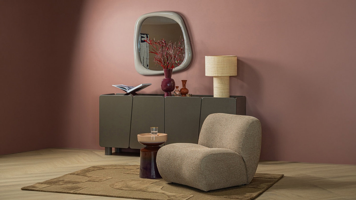 Fauteuil en tissu chenille chenille brun clair - Nomu Fauteuil en tissu chenille chenille brun clair - Nomu