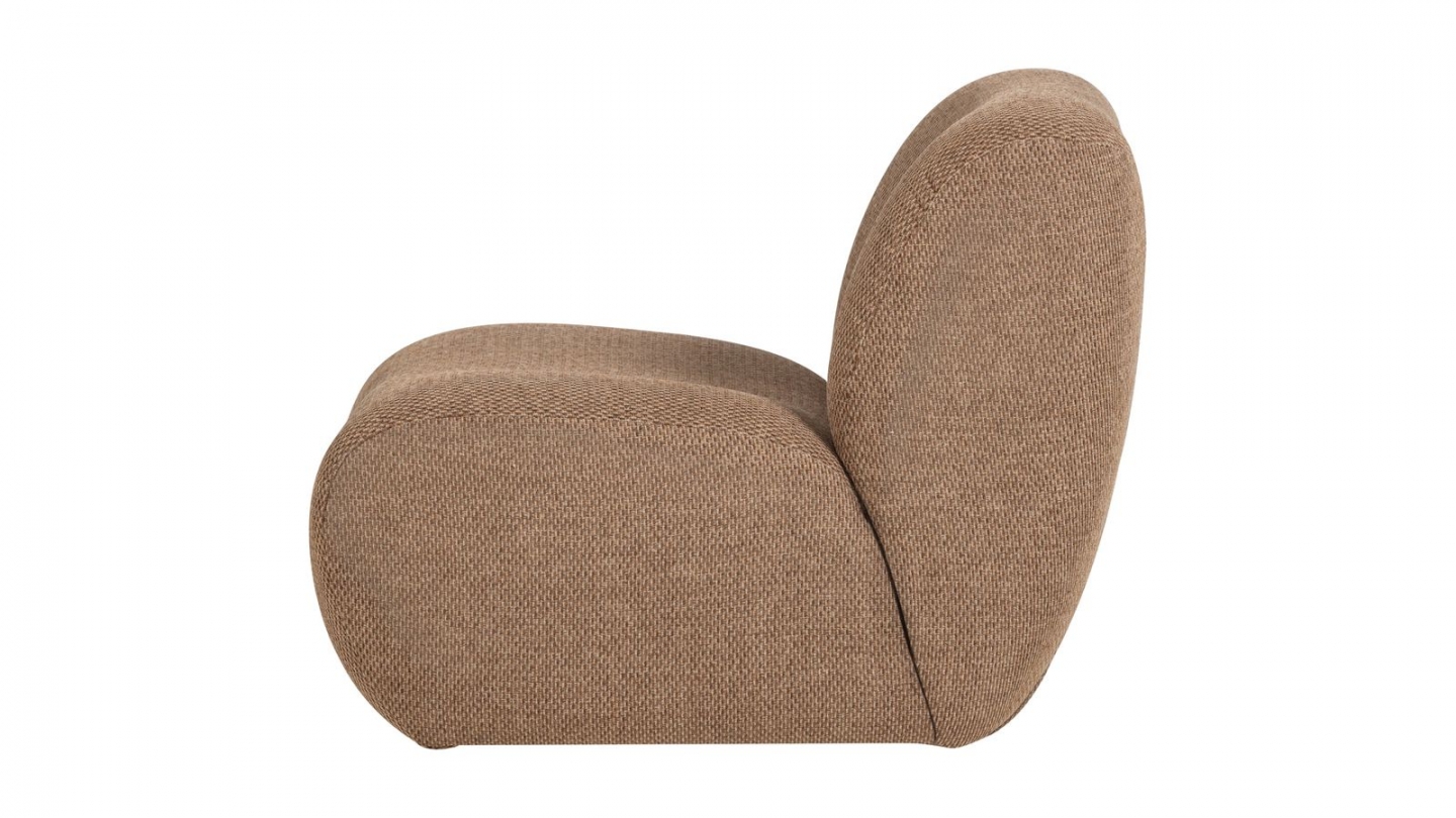 Fauteuil en tissu chenille chenille brun clair - Nomu Fauteuil en tissu chenille chenille brun clair - Nomu