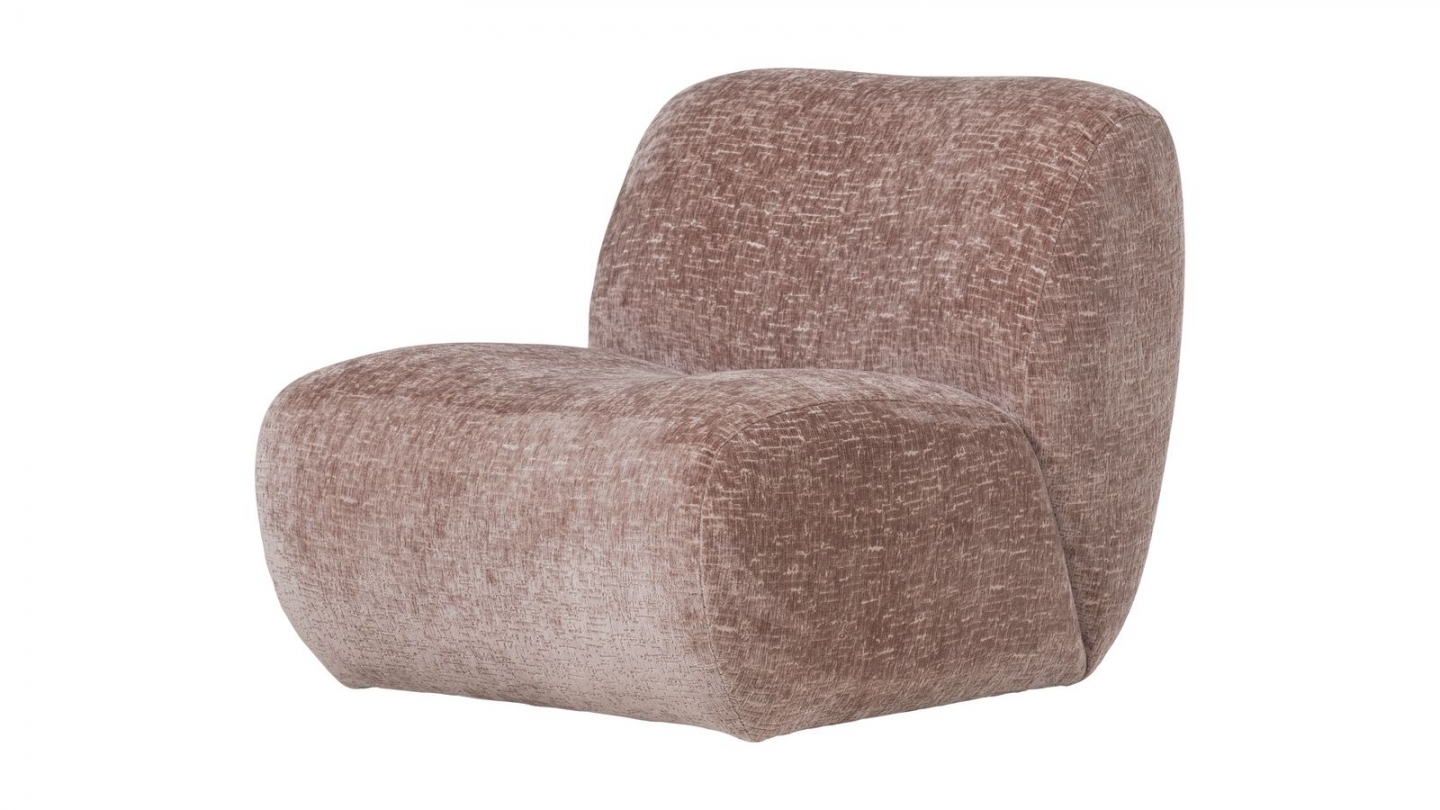 Fauteuil en velours effet craquelé rose poudré - Nomu Fauteuil en velours effet craquelé rose poudré - Nomu