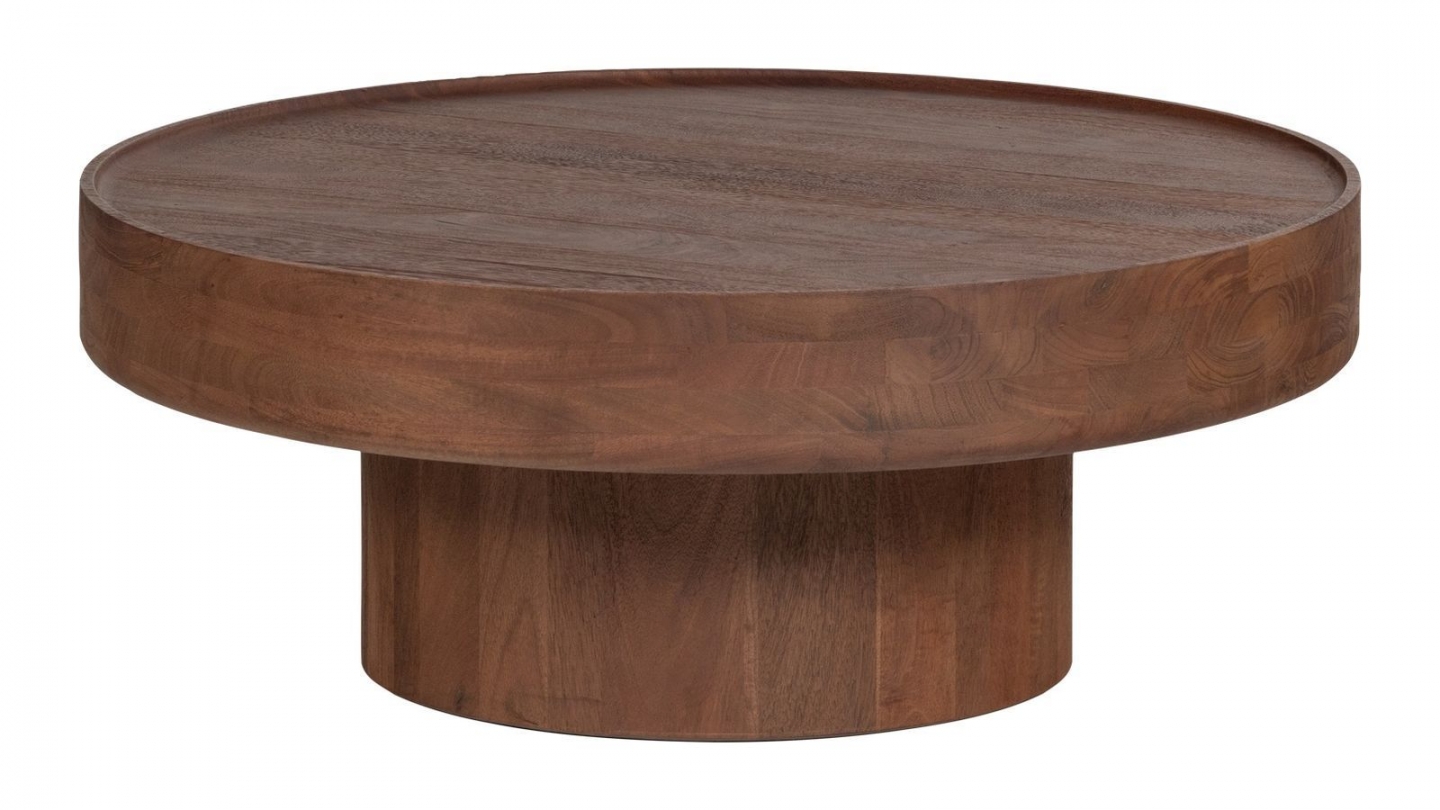 Table basse ronde bois de manguier massif brun Ø90 cm - Dara Table basse ronde bois de manguier massif brun Ø90 cm - Dara