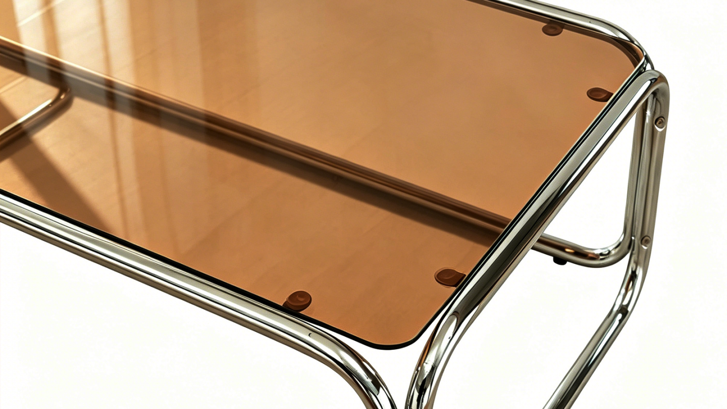 Table basse rectagulaire en acier et verre trempé fumé 120x60 cm - Spritz Table basse rectagulaire en acier et verre trempé fumé 120x60 cm - Spritz