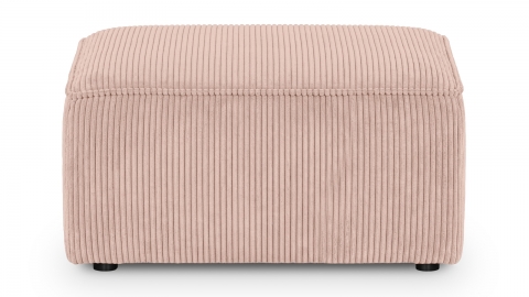 Pouf en velours côtelé rose pâle - Emma
