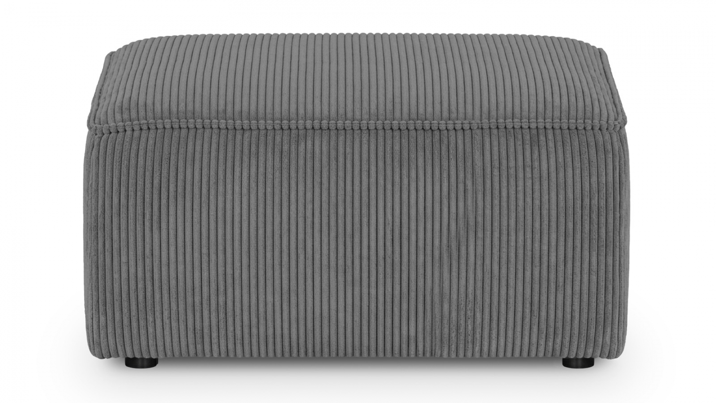 Pouf en velours côtelé gris anthracite - Asti Pouf en velours côtelé gris anthracite - Asti