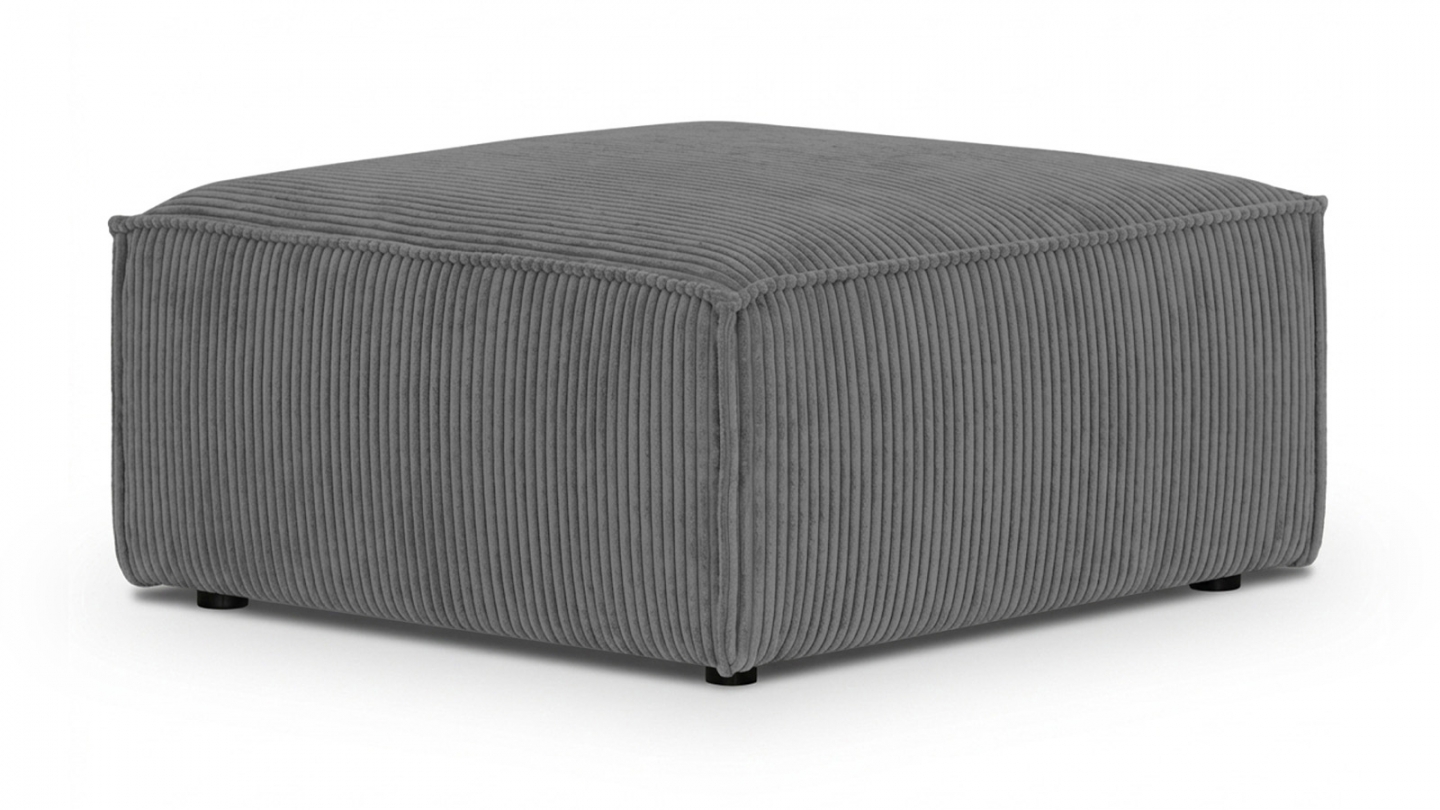 Pouf en velours côtelé gris anthracite - Asti Pouf en velours côtelé gris anthracite - Asti