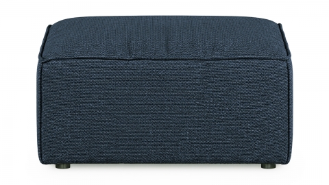 Pouf en tissu chenille bleu foncé - Emma