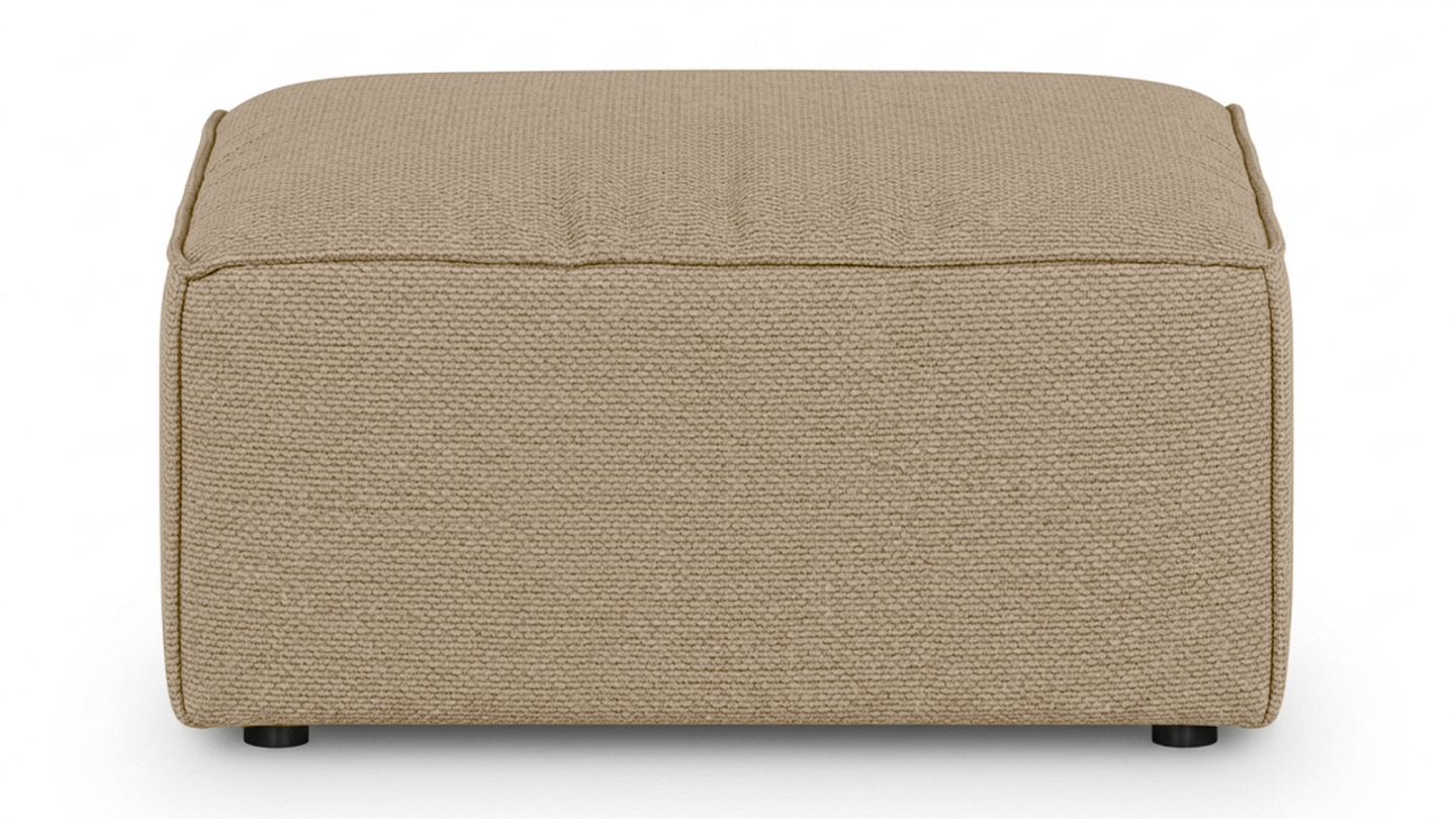 Pouf en tissu chenille moka - Livia Pouf en tissu chenille moka - Livia