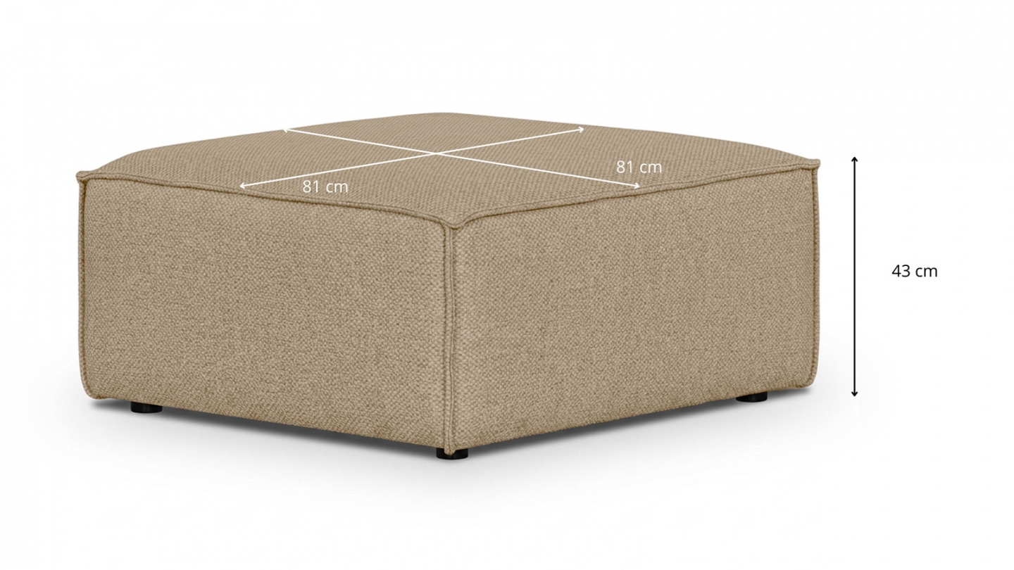 Pouf en tissu chenille moka - Livia Pouf en tissu chenille moka - Livia