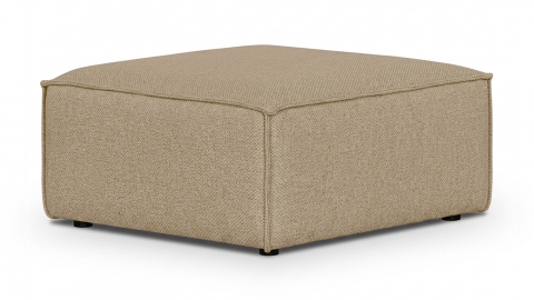 Pouf en tissu chenille moka - Livia