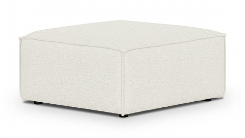 Pouf en tissu chenille beige - Emma