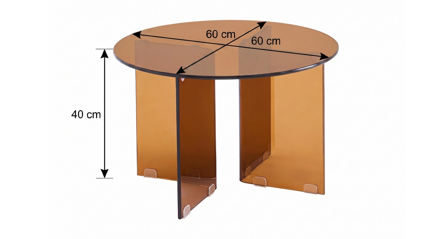Table basse ronde en verre trempé fumé Ø60 cm - Vibe Table basse ronde en verre trempé fumé Ø60 cm - Vibe