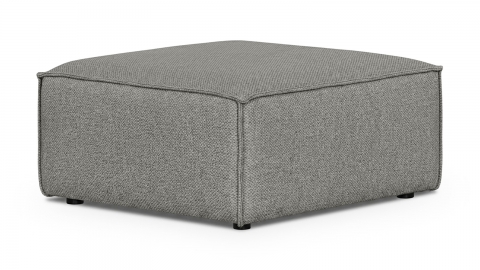 Pouf en tissu chenille gris - Livia