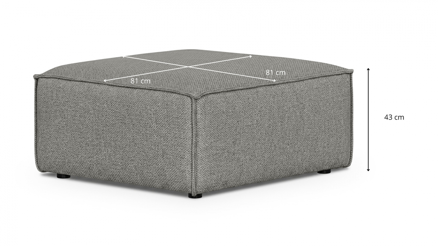 Pouf en tissu chenille gris - Emma Pouf en tissu chenille gris - Emma