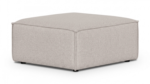 Pouf en tissu chenille taupe - Livia