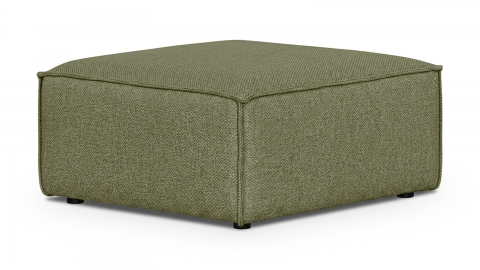 Pouf en tissu chenille vert olive - Livia