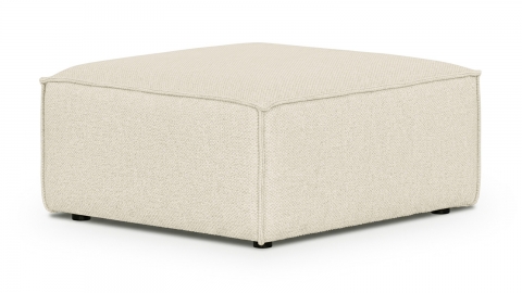 Pouf en tissu chenille beige foncé - Asti