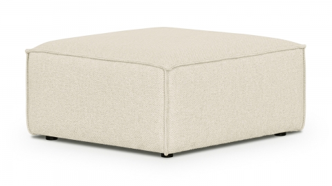 Pouf en tissu chenille beige foncé - Emma