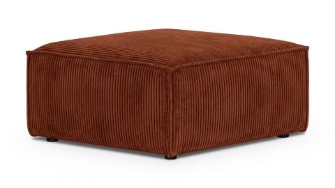 Pouf en velours côtelé rouille foncé - Asti
