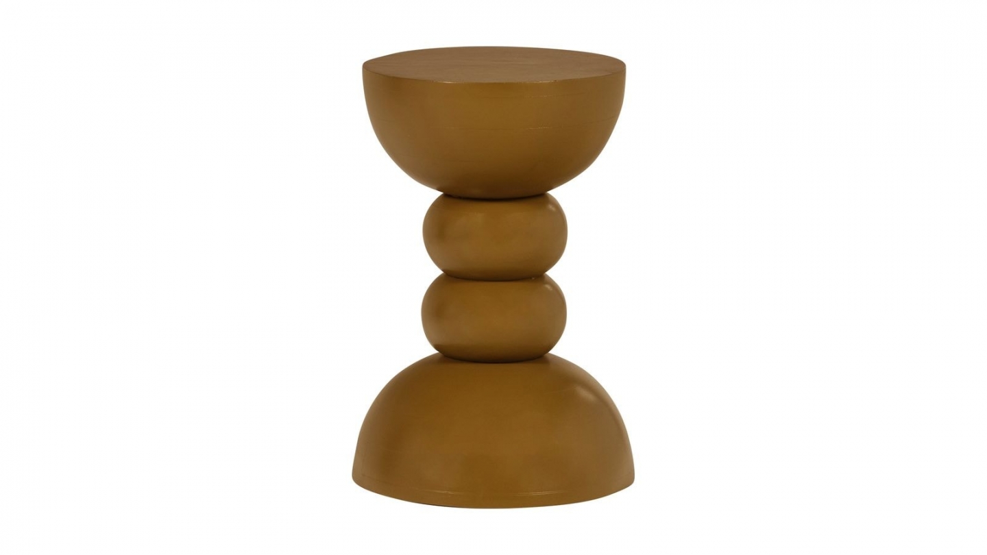 Table d'appoint sculptée en bois de manguier jaune miel Ø35 cm - Miel Table d'appoint sculptée en bois de manguier jaune miel Ø35 cm - Miel