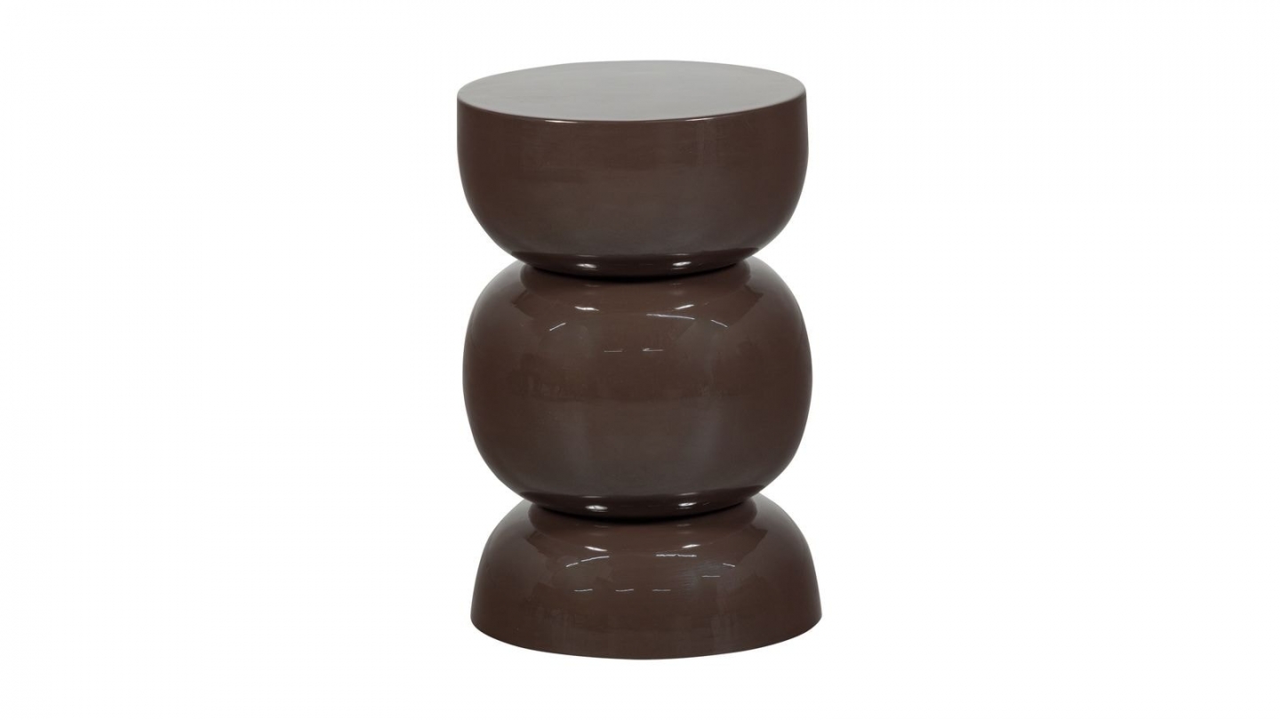Table d'appoint en métal brun foncé Ø30 cm - Breno Table d'appoint en métal brun foncé Ø30 cm - Breno
