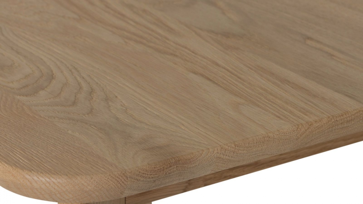Table à manger rectangulaire à bords arrondis en chêne clair 180 cm - Tablo Table à manger rectangulaire à bords arrondis en chêne clair 180 cm - Tablo