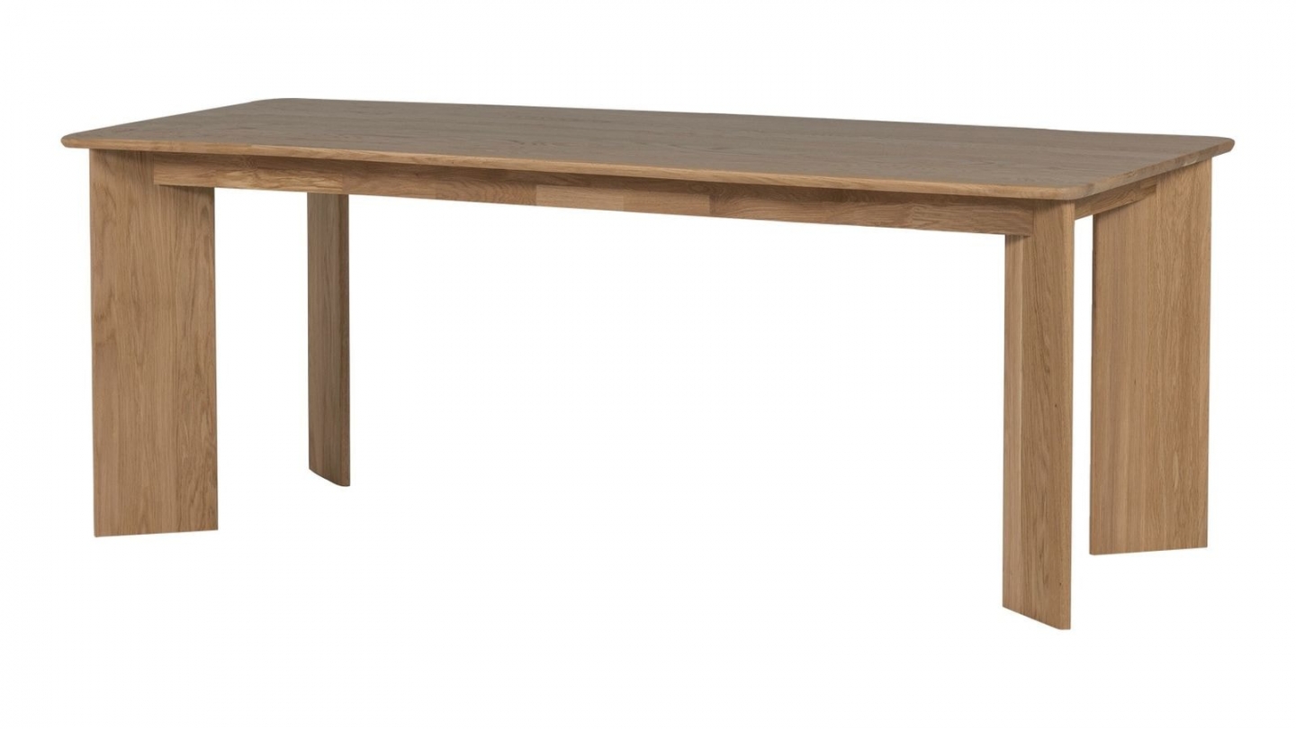 Table à manger rectangulaire à bords arrondis en chêne clair 180 cm - Tablo Table à manger rectangulaire à bords arrondis en chêne clair 180 cm - Tablo