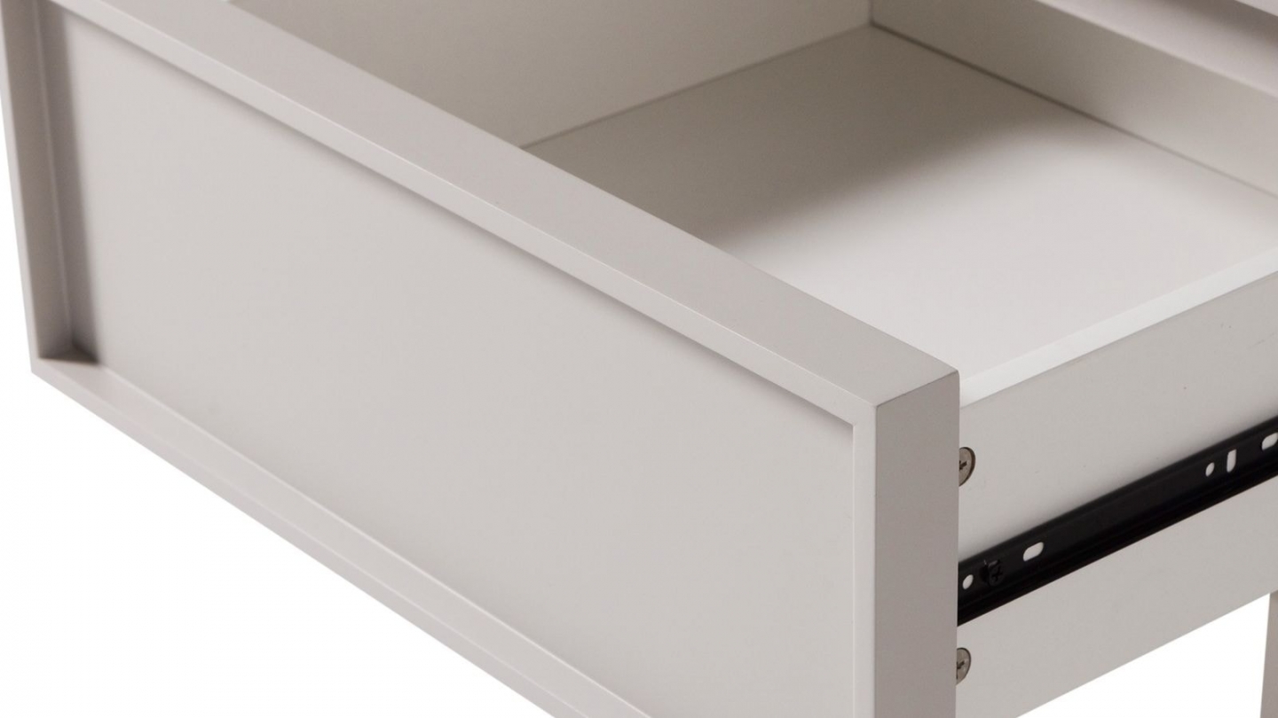 Table de chevet 2 tiroirs laquée sable 45 cm - Tours Table de chevet 2 tiroirs laquée sable 45 cm - Tours