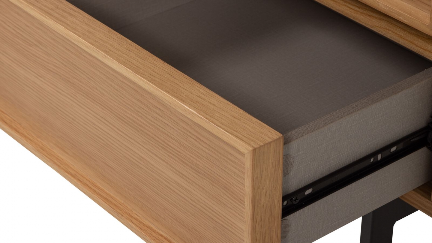 Table de chevet 2 tiroirs effet bois clair 45 cm - Tours Table de chevet 2 tiroirs effet bois clair 45 cm - Tours