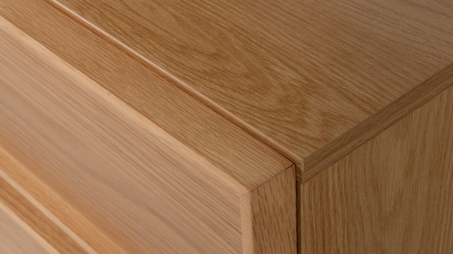 Table de chevet 2 tiroirs effet bois clair 45 cm - Tours Table de chevet 2 tiroirs effet bois clair 45 cm - Tours