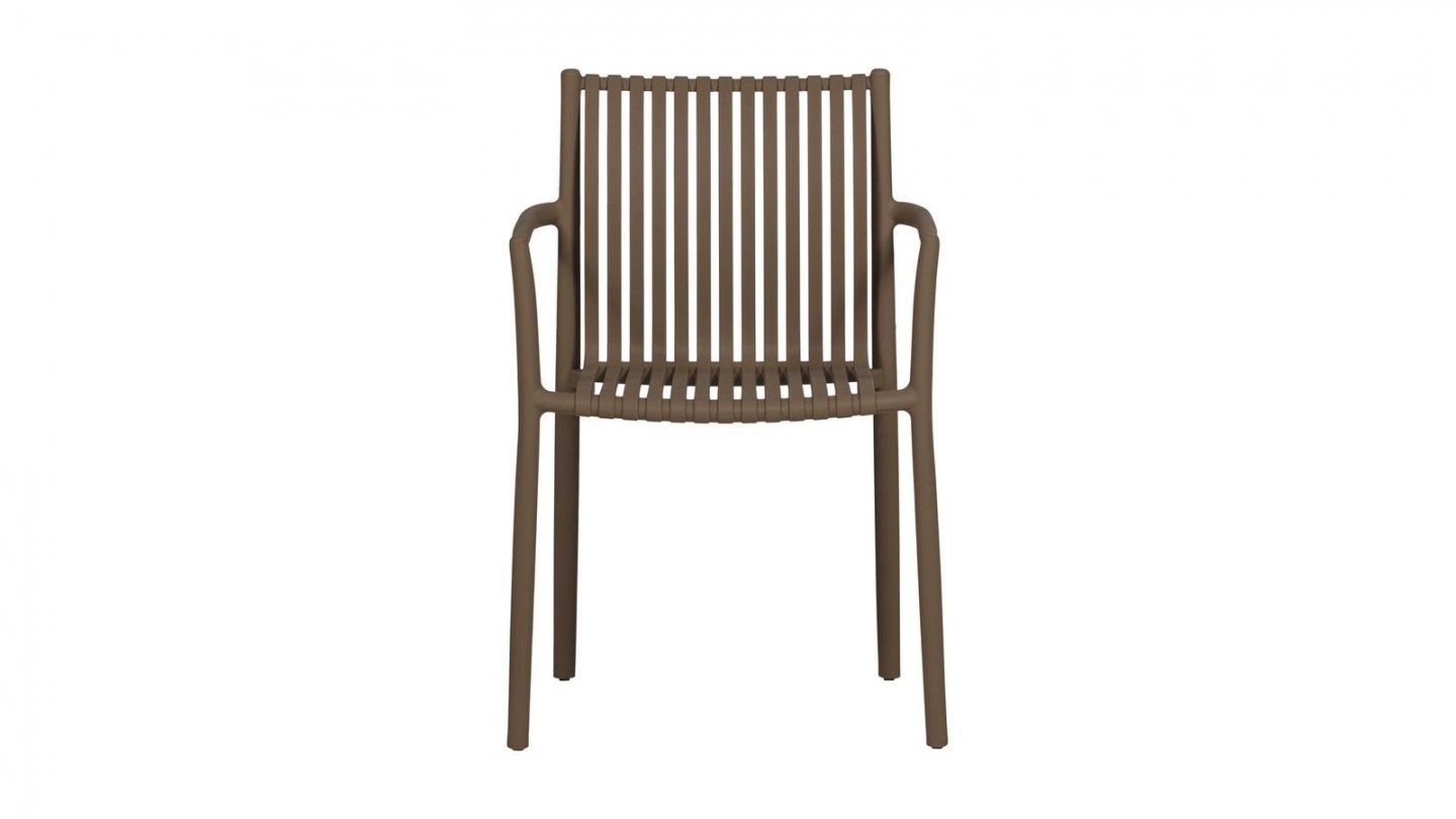 Lot de 2 chaises de jardin à lattes empilable marron - Easy going Lot de 2 chaises de jardin à lattes empilable marron - Easy going