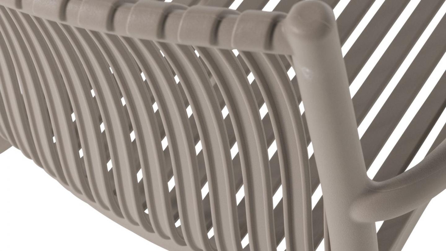 Lot de 2 chaises de jardin à lattes empilable sable - Easy going Lot de 2 chaises de jardin à lattes empilable sable - Easy going