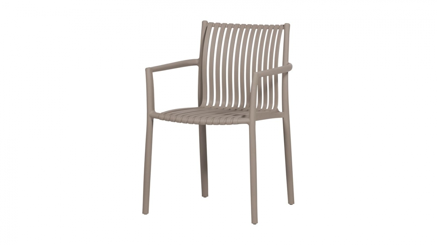 Lot de 2 chaises de jardin à lattes empilable sable - Easy going Lot de 2 chaises de jardin à lattes empilable sable - Easy going